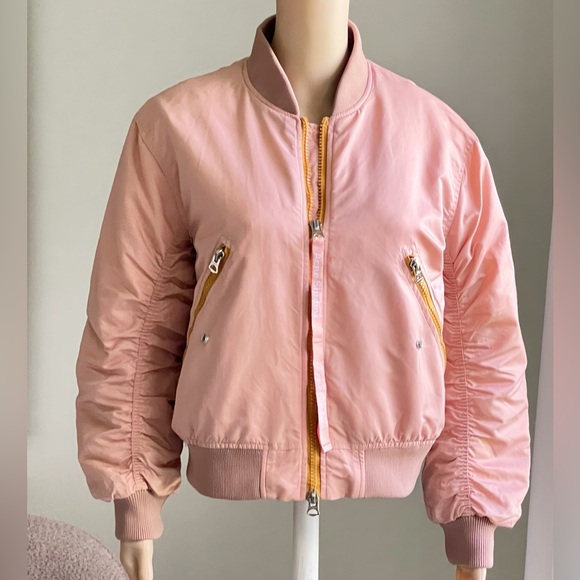 Acne Studios Clea Bomber Jacket Women's Pale Pink Women's Size 34/ XS -Small - Picture 3 of 15